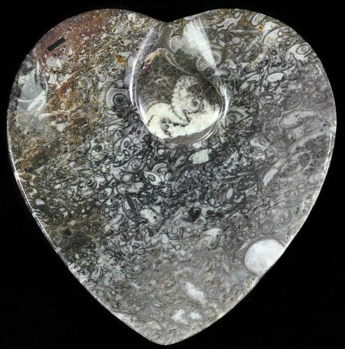 Heart Shaped Fossil Goniatite Dish #61256